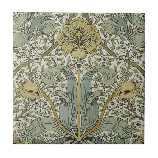 William Morris Spring Thicket Classic Pattern Tegeltje (Voorkant)