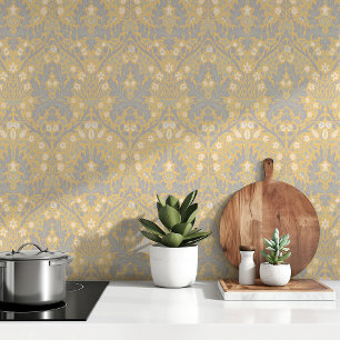 William Morris Spring Thicket Gouden Geel & Grijs Behang