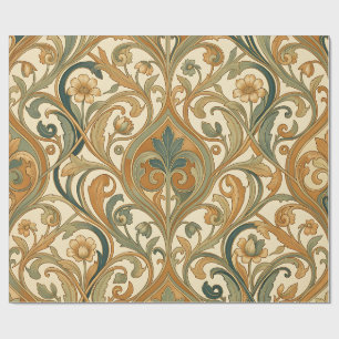 William Morris stijl gouden wijnstok bloempatroon Cadeaupapier