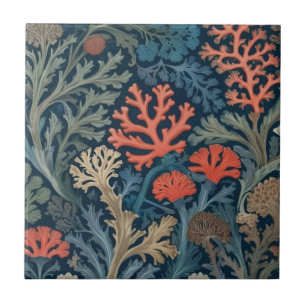 William Morris stijl Onderwater Zee Ocean Coral Tegeltje