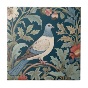 William Morris stijl Rechts tegenover Duivenvogel Tegeltje