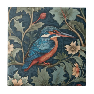 William Morris stijl Rechts tegenover Kingfisher B Tegeltje