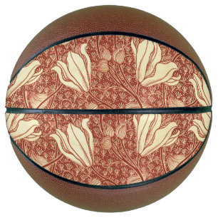 William Morris stijl Red Lily bloempatroon Basketbal