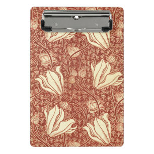 William Morris stijl Red Lily bloempatroon Mini Klembord
