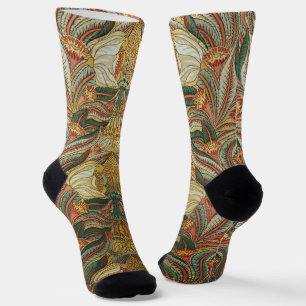 William Morris stijl Roze Groene Botanisch Sokken