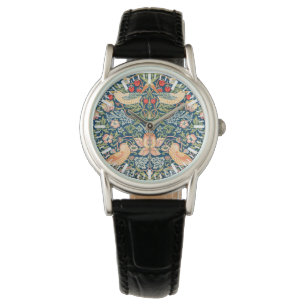 William Morris Strawberry Thief artistieke vrouwen Horloge
