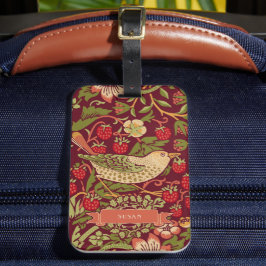 William Morris Strawberry Thief Bagagelabel