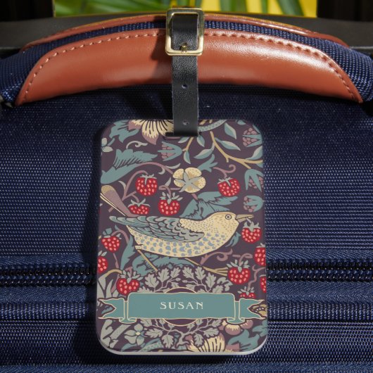 William Morris Strawberry Thief Bagagelabel (Voorkant Insitu 2)