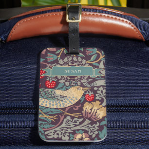 William Morris Strawberry Thief Bagagelabel