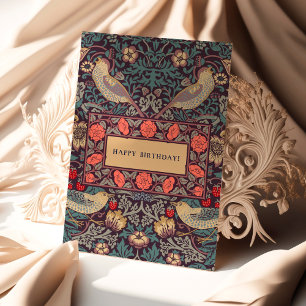 William Morris Strawberry Thief Birthday Kaart