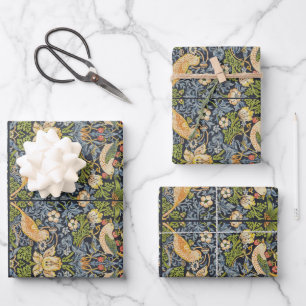 William Morris - Strawberry Thief Bloempatroon Inpakpapier Vel
