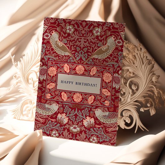 William Morris Strawberry Thief Carte d'anniversai