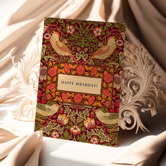 William Morris Strawberry Thief Carte d'anniversai