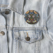 William Morris Strawberry Thief Design 1883 Ronde Button 5,7 Cm (In situ)