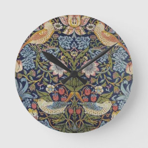 William Morris Strawberry Thief Design 1883 Ronde Klok