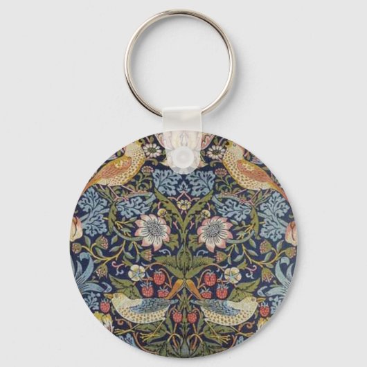 William Morris Strawberry Thief Design 1883 Sleutelhanger (Voorkant)