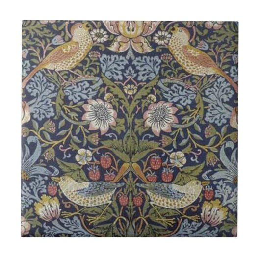 William Morris Strawberry Thief Design 1883 Tegeltje (Voorkant)