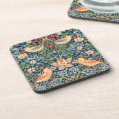 William Morris Strawberry Thief Design Bier Onderzetter (Linkerzijde)