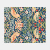 William Morris Strawberry Thief Design Fleece Deken (Voorkant (Horizontaal))