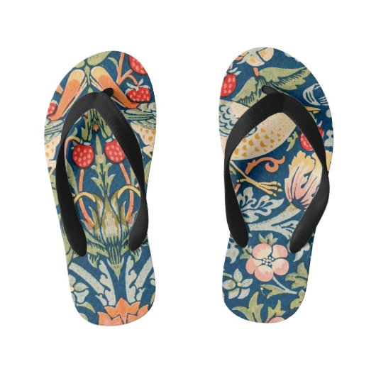  William Morris "Strawberry Thief"-design Kinder Teenslippers (Voetbed)