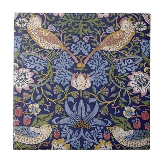 William Morris Strawberry Thief Design Tile Tegeltje (Voorkant)