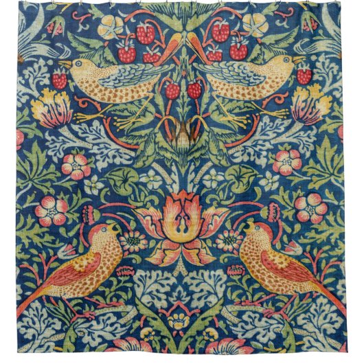 William Morris - Strawberry Thief Douchegordijn (Voorkant)