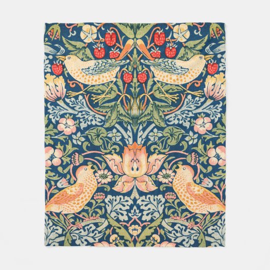 William Morris Strawberry Thief Fleece Blanket Deken (Voorkant)