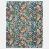 William Morris - Strawberry Thief Fleece Deken (Voorkant)