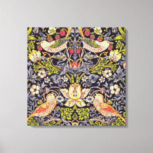 William Morris Strawberry Thief Floral Art Nouveau Canvas Afdruk