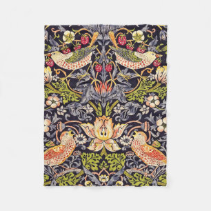 William Morris Strawberry Thief Floral Art Nouveau Fleece Deken