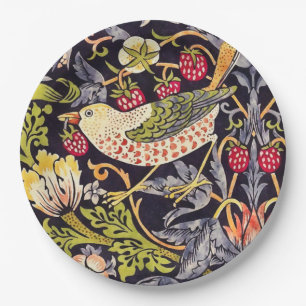William Morris Strawberry Thief Floral Art Nouveau Papieren Bordje