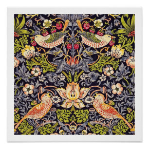 William Morris Strawberry Thief Floral Art Nouveau Perfect Poster