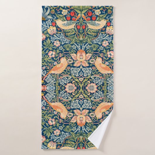 William Morris Strawberry Thief Floral Pattern Badhanddoek (Badhanddoek)