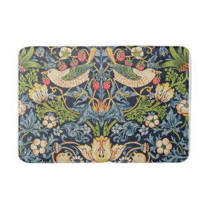 William Morris Strawberry Thief Floral Pattern Badmat