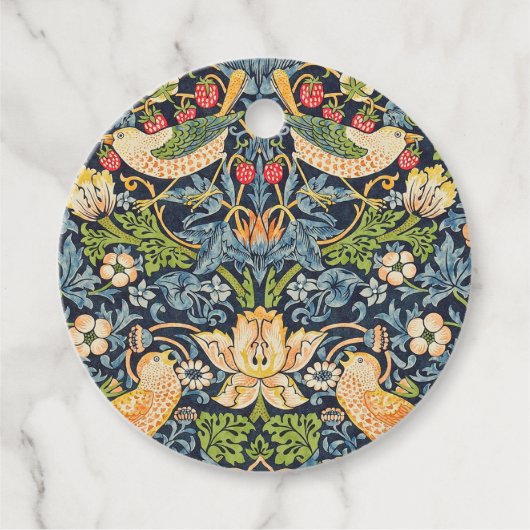 William Morris Strawberry Thief Floral Pattern Bedankjes Labels (Voorkant)