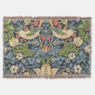 William Morris Strawberry Thief Floral Pattern Deken