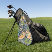 William Morris Strawberry Thief Floral Pattern Golfhanddoek (Groen)