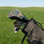 William Morris Strawberry Thief Floral Pattern Golfheadcover (Insitu)