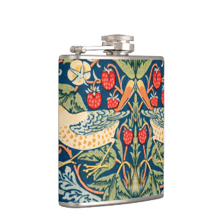 William Morris Strawberry Thief Floral Pattern Heupfles