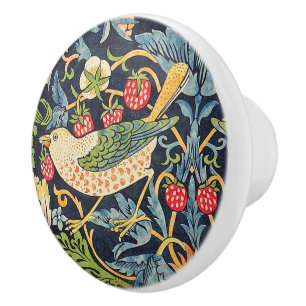William Morris Strawberry Thief Floral Pattern Keramische Knop