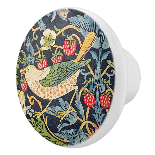 William Morris Strawberry Thief Floral Pattern Keramische Knop (Rechts)