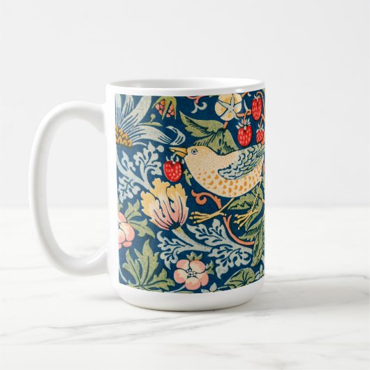 William Morris Strawberry Thief Floral Pattern Koffiemok (Links)