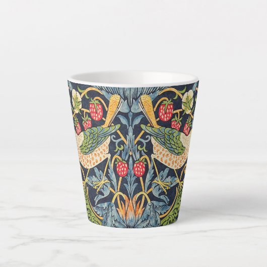 William Morris Strawberry Thief Floral Pattern Latte Mok (Voorkant)