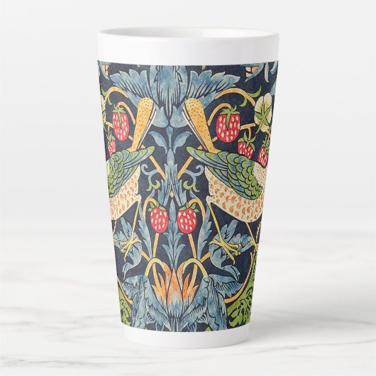 William Morris Strawberry Thief Floral Pattern Latte Mok (Voorkant)