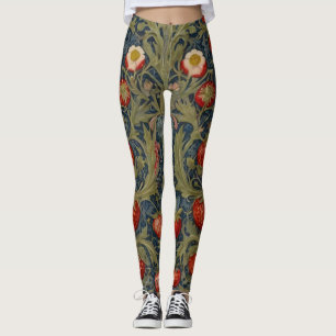 William Morris Strawberry Thief Floral Pattern Leggings