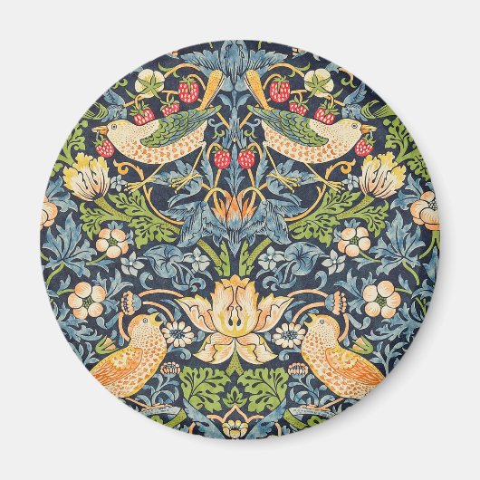 William Morris Strawberry Thief Floral Pattern Magneet (Voorkant)