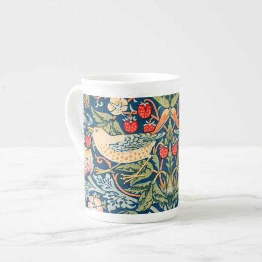 William Morris Strawberry Thief Floral Pattern Porselein Kop (Voorkant links)