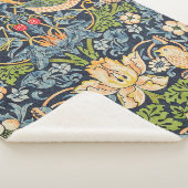 William Morris Strawberry Thief Floral Pattern Sherpa Deken (3/4)