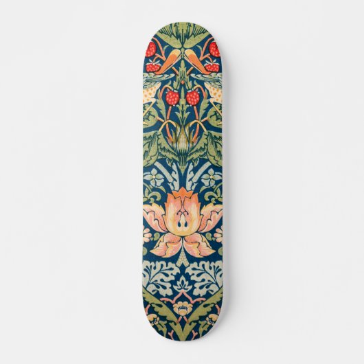 William Morris Strawberry Thief Floral Pattern Skateboard (Voorkant)