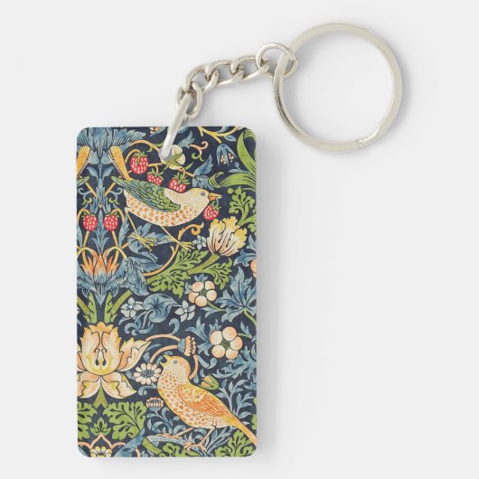 William Morris Strawberry Thief Floral Pattern Sleutelhanger (achterkant)